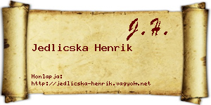 Jedlicska Henrik névjegykártya
