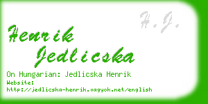 henrik jedlicska business card